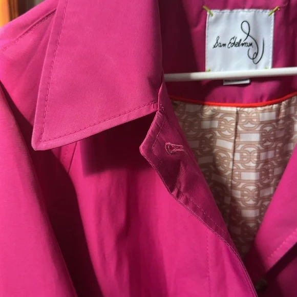 Sam Edelman Mac Water Repellent Cotton
Blend Raincoat trench fuchsia NWOT XL - Picture 7 of 16